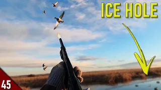 MALLARDS Poured Into This ICE HOLE! (Limited Out) | 28 Gauge Duck Hunting