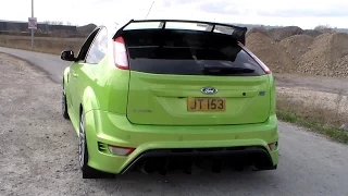 Ford Focus RS & VW Golf R32 revs, full throttle and lovely sounds HD