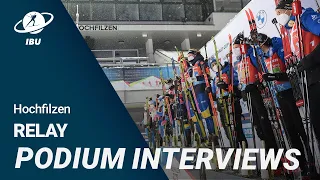 World Cup 21/22 Hochfilzen: Women Relay Podium Interviews
