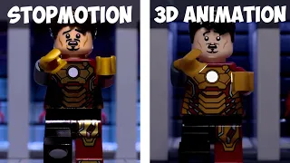 Lego Iron Man's New Suit - STOPMOTION VS 3D ANIMATION COMPARISON