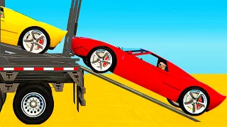 Stunt Racers Driving Color Cars | Crazy Transportation - GTA 5 Mods