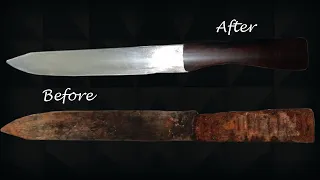 Old Rusty Chef Knife Restoration | Broken Knife Restoration