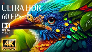 4K HDR 60fps Dolby Vision with Animal Sounds & Peaceful Music (Colorful Dynamic) #27