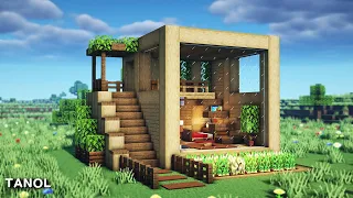 ⚒️ Minecraft : How To Build a Survival Cube Wooden House