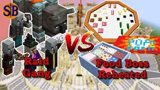 Raid Gang vs Food Boss Reheated | Minecraft mob Battle