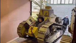 Parking the Renault FT (FT-17) WW1 Light Tank