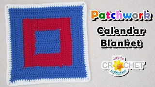 Crochet Double Frame Square 12" Block - Patchwork Calendar Blanket - November