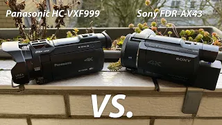 Sony FDR-AX43 vs Panasonic HC-VXF999 4k Camcorder Comparison