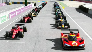 Ferrari 499P vs F1 2022 Cars - Le Mans 24h Circuit