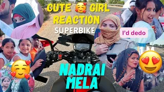 Cute girl 🥰shocking reaction😍 in nadrai mela |cute girls shocking reaction |#cute #girl #reaction