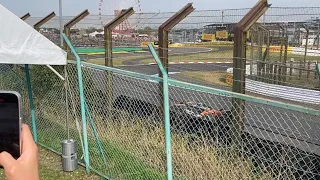 2024 F1 日本GP 決勝レース・シケイン手前のシフトダウン