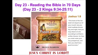 Day 23 Reading the Bible in 70 Days  70 Seventy Days Prayer and Fasting Programme 2022 Edition