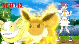 Team Rocket Battles Chloe’s Copycat Eevee ⚡️⚡️ Pokémon Master Journeys | Netflix After School