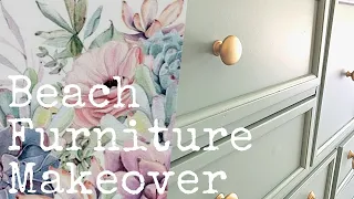 Beach Furniture Makeover/ DIY Decoupage and Chalk Paint/