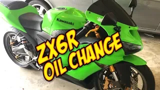 DIY Ninja ZX6R 636 oil change - Quick and easy.