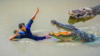 Crocodile Attack Man in River | Animal Attack Fun Made Movie By Wild Hunter