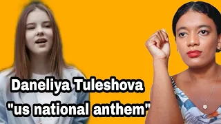 Daneliya Tuleshova performs "US national anthem" and  Tony Memmel  #reaction