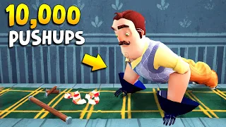 Forcing The Neighbor To Do 10,000 Pushups!!! | Hello Neighbor Gameplay (Mods)