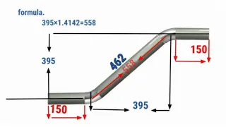 Calculation and fabrication of 45 degree offset