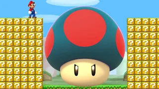 Can Mario Jump over 999 Item Blocks and Beat the Ultimate Evil Mushroom in New Super Mario Bros.Wii?