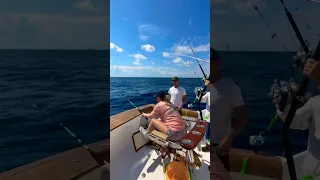 Lady Lands Her First Big Yellowfin Tuna!!