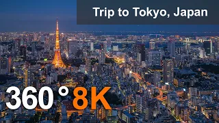 Trip to Tokyo, Japan. Aerial 360 video in 8K