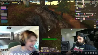 xQc Reacts to Esfand Falling Asleep Playing WoW