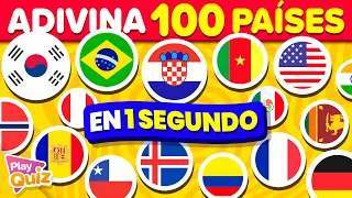 Adivina 100 Banderas en 1 Segundo 🌎⏰😱 | Play Quiz de Países - Adivina el país