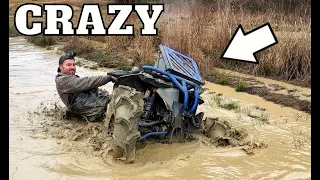 SUBMERGING $20,000 Can-ams for FUN! *CRAZY DEEP POND CROSSING*