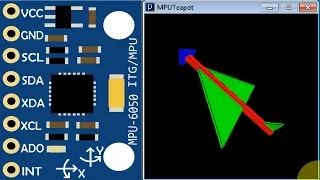 MPU-6050 Gyroscope Teapot demo 3D simulation