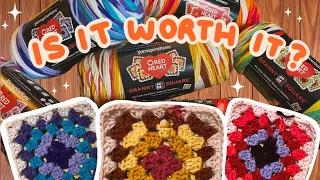 The Red Heart Granny Square Yarn REVIEW!