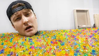 Buried Overnight In 10 Million Orbeez!!