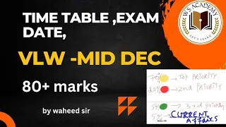 Time table , strategy how to get 80+ marks in vlw jkssb exams 2023 by waheed sir