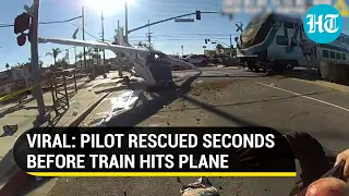 Watch: How quick-thinking Los Angeles cops saved a pilot after plane crash-landed on tracks