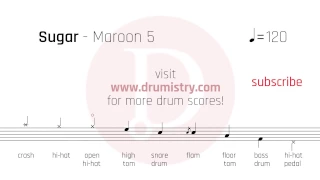 Maroon 5 - Sugar Drum Score