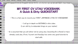 Making your own first UTAU voicebank (crammed in 1 minute)