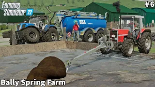 Spreading Slurry & Pit Agitation, Soil Preparation, Picking Up Straw│Bally Spring│FS 22│Timelapse#7