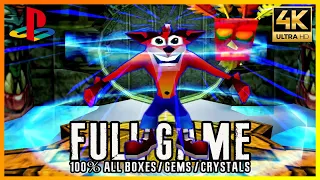 CRASH BANDICOOT 2: CORTEX STRIKES BACK (1997) | PS1 4K60ᶠᵖˢ Classics | 100% All Box/Gems/Crystals