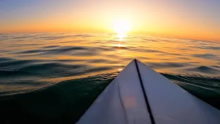 SURFING GOLDEN WAVES IN BREATHTAKING SUNRISE! (RAW POV + DRONE FOOTAGE)