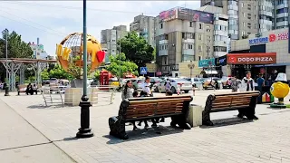 Bishkek 🇰🇬 [4K] Walking tour | 3D downtown street view | Chui Ave, Vostok 5 | Kyrgyzstan Nature