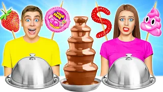 Chocolate Fountain Fondue Challenge | Crazy Challenge by Multi DO Food Challenge