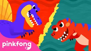 Siapa Raja Dinosaurus? Spinosaurus atau Tyrannosaurus-rex | Cerita Musikal Dinosaurus | Pinkfong