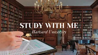 1.5 hour study with me at harvard university ☕️ cozy library