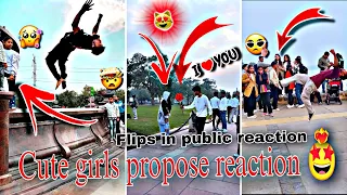 Amazing Girls Reaction Video😻Reaction Video🤩Awesome Flips Reaction video #flippers#parkour #flip