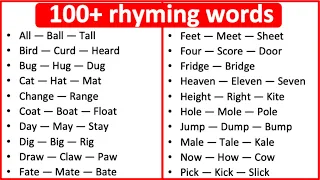 100+ Rhyming Words | What are rhyming words? | Learn with examples