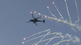 Spectacular Flares Show Apache AH 64 vs F 16 at Belgian Air Force Days 2014