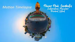Motion Timelapse (Day to Night) - Phnom Penh - April 2021- Diamond Island & Independence Monument