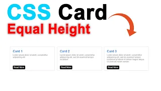Card With Equal Height Using HTML & CSS | Html Website Design Tutorial