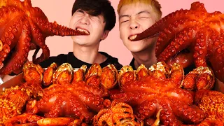 ENG SUB)Spicy Octopus Seafood Boil Eat(With My Best Friend)Mukbang🐙Korean ASMR 후니 Hoony Eatingsound