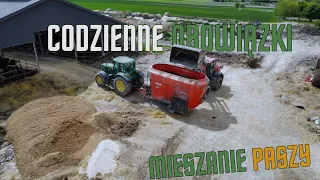 🔥Codzienne obowiązki przy krowach🐮 u bambra! | Mieszanie TMR | John deere & 2x Weidemann🔥